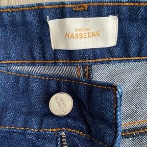 Swedish Hasbeens Blue Jeans NEVER WORN (NWOT) 31